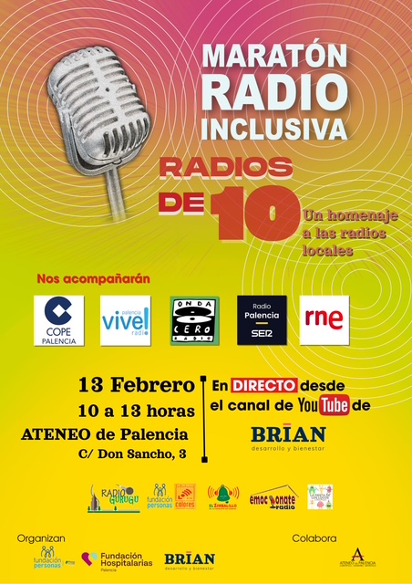 El Maratón de Radio Inclusivo sintoniza las voces de las radios locales, como homenaje en su décimo aniversario